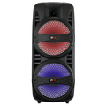 Qfx 2 x 8" Bluetooth Rechargeable Party Speaker LED RGB Party Lights PBX-8181